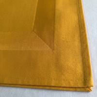 Serviette de table en satin 100% coton, bordure élégante en tissage Dobby, pour hôtel, restaurant, mariage, jaune moutarde
