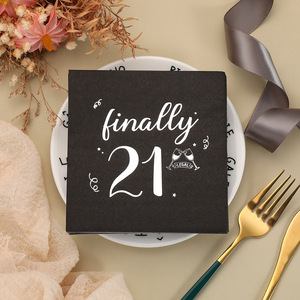 Gold-stamped premium digital napkins, perfect <b>for</b> <b>birthday</b> parties, <b>decorative</b> square paper, high-end hotel disposable napkins. - Product Image 1