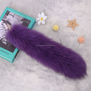 Llavero de piel de cola de zorro Real esponjoso y accesorio de decoración para niñas - Product Image 6