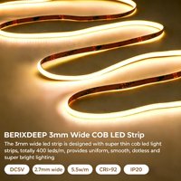 Bande LED COB en rouleau, largeur 2,7 mm, 400 LED/m, 5V USB, sans points, flexible, dimmable, découpable, auto-adhésive, pour éclairage et décoration intérieure