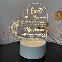 Lumière 3D Fête des Mères Fête des Pères Saint Valentin Cadeau LED Chambre Atmosphère Veilleuse