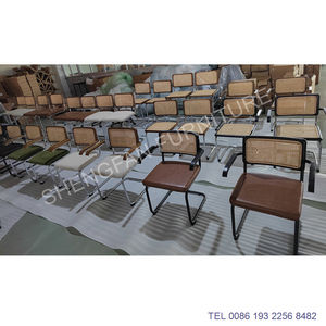 <span class=keywords><strong>Fauteuil</strong></span> rétro classique en porte-à-faux à structure métallique chaise de salle à manger <span class=keywords><strong>vintage</strong></span> en <span class=keywords><strong>rotin</strong></span> avec accoudoirs - Product Image 3