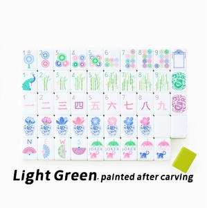 <span class=keywords><strong>Jeu</strong></span> de Mahjong Américain Rouge de Luxe Personnalisé sur le Thème de Noël, Plateau en Acrylique à Quatre Couches avec 160 Tuiles de <span class=keywords><strong>Jeu</strong></span> Gravées - Product Image 6