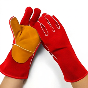 Wholesale Leather Welding Safety <b>Gloves</b> Heat Resistant Industrial Work <b>Gloves</b> with <b>Long</b> Cuff Heavy Duty Protective Welding <b>Glove</b> - Product Image 5