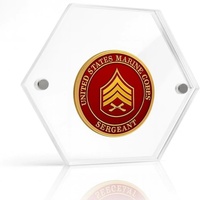 Étui de présentation hexagonal magnétique en acrylique transparent personnalisé pour pièces de monnaie de collection, idéal pour la décoration de bureau à domicile
