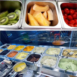 Estación de cobertura Barra de ensalada refrigerada Exhibición Encimera Barra de ensalada fría Nevera Comercial Preparación de ensaladas Mostrador Escaparate de Saladette - Product Image 6