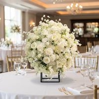 Boule de fleurs artificielle moderne en soie blanche, arrangement floral pour centre de table de mariage, décoration d'événements