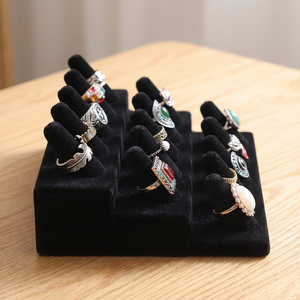 卸売ベルベットジュエリーオーガナイザーディスプレイスタンドリングオーガナイザーディスプレイジュエリー収納ショーケースリングディスプレイラック - Product Image 4