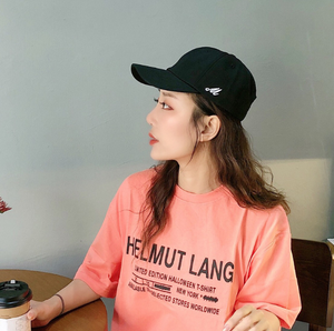 New hat Korean version simple pure color side M letter curved brim cap trend man spring and summer sun block sun - Product Image 1