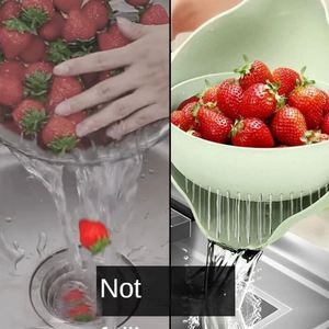 BPA-Free Double-Layer Flexível Spinning Kitchen Sink Food Grade PP Salada Água Fluindo Coador - Product Image 3