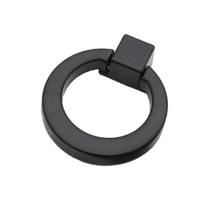 Manija y perilla <span class=keywords><strong>de</strong></span> cajón <span class=keywords><strong>de</strong></span> latón, anillo redondo decorativo, negro, cromo, níquel, dorado - Product Image 2