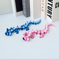 Figurine de dragon en verre imprimée en 3D, petite et mignonne, Shilong, décoration de bureau, cadeau créatif, simulation portable transfrontalière