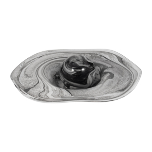 Vassoio in vetro con design a spirale marmorizzato per gioielli, bigiotteria e decorazioni per il bagno - Product Image 2