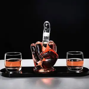 2023 2022礼品杯威士忌酒吧中指水器套装，带2个酒杯，适用于酒吧家庭酒店酒须水器