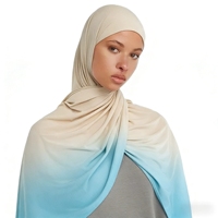 Hijabs en jersey de haute qualité, couleur dégradée, jersey liquide premium, jersey ombré liquide, écharpe peinte à la main pour femmes musulmanes