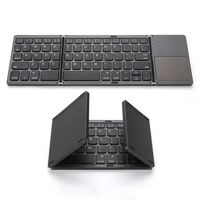 Keyboard Lipat Ultra Tipis Nirkabel Isi Ulang Ukuran Saku B033 dengan Touchpad Keyboard Lipat