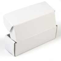 Boîte d'expédition en carton ondulé personnalisée, longue, blanche, à extrémités pliées, pour emballage de jeux de cartes