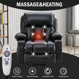 <span class=keywords><strong>Sillón</strong></span> <span class=keywords><strong>Reclinable</strong></span> <span class=keywords><strong>Eléctrico</strong></span> Individual <span class=keywords><strong>para</strong></span> Personas Mayores con Masaje y Calor, <span class=keywords><strong>Sillón</strong></span> de Cuero <span class=keywords><strong>para</strong></span> Sala de Estar Inteligente - Product Image 6