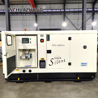 Générateur de puissance insonorisé triphasé 100 kVA 12 V CC haute capacité avec châssis robuste, qualité industrielle professionnelle, ATS
