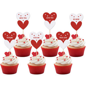 12PCS Saint Valentin gâteau carte Sweet love Cake Toppers décoration <span class=keywords><strong>de</strong></span> gâteau mariage fiançailles fête d'anniversaire - Product Image 5