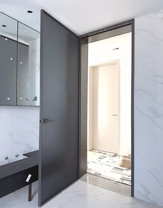 Hiện đại 18mm siêu mỏng khung hợp kim nhôm cửa rõ ràng kính mờ không thấm nước 18 cửa phòng tắm tối giản căn hộ - Product Image 6