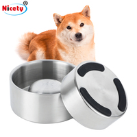 Bols pour animaux de compagnie en acier inoxydable à double paroi de 800 ml, écologiques, isolés sous vide pour chiens et chats