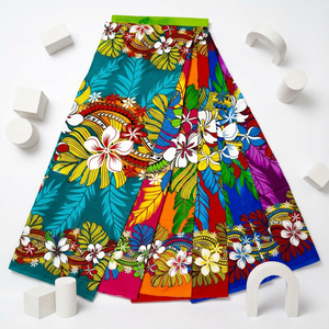 Vestido Midi Iyara con Estampado Floral Tropical, Corte en A, Cintura Elástica, Tejido de Rayón, Casual para Exteriores, Corte Regular, Dobladillo Acampanado, Transpirable - Product Image 2