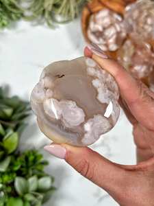 พลอยเทียมแกะสลักรูปดอกกุหลาบอาเกตดอกไม้สำหรับการรักษาหัวใจและมงกุฎ - Product Image 3