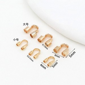Boucle en forme de fer à cheval en U, plaquée or 18 carats, en cuivre, pour la fabrication de bracelets, options de taille 4 mm, 5 mm, 6 mm - Product Image 1