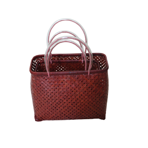 Customize Vintage Handmade Eco-friendly Woven <b>Bamboo</b> <b>Basket</b> with Handles for Home Storage Solutions From Vietnam - Product Image 1