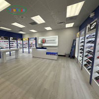 Présentoirs pour Magasins de Téléphonie Mobile avec Logo Lumineux LED, Vitrine Murale en Verre pour Intérieur de Magasin Informatique et Salle d'Exposition