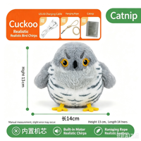 Jouet pour chat en forme d'oiseau vibrant et chantant, baguette électrique sonore anti-ennui pour chats