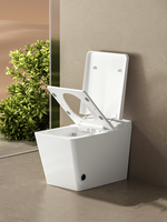 Inodoro Inteligente de Una Pieza con Bidé Integrado, Pantalla LED y Dial Giratorio, Taza de Cerámica Blanca para Baño