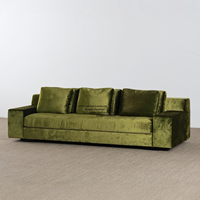 Canapé trois places en velours de style nordique médiéval, rangée droite pour salon, mobilier de petite taille