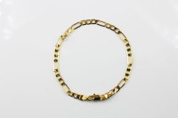 Bracelet en or véritable plaqué or, lien Figaro, 21*0.5cm, garantie 2 ans, qualité UK-REACH, BMZ 2026, unisexe, collier-bracelet