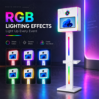 Photomaton compact tout-en-un avec écran tactile de 15,6 pouces, impression instantanée, GIF, boomerang, lumière RGB pour les mariages, les fêtes et les événements