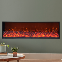 Chimenea Eléctrica Integrada SZKEYAA para Sala de Estar/Hotel, Calefacción Decorativa para Pared, Chimenea con Llama LED de Colores