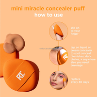 Véritable Technique 0132 Compact Poudre Coton Satin Trio Mini Miracle Correcteur Doigt Bébé Maquillage Cosmétique Puffs Pour Cosmétique