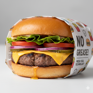 Hojas de papel Kraft Deli recubiertas de PE de grado alimenticio al por mayor para envolver hamburguesas, patatas fritas y perritos calientes - Product Image 1