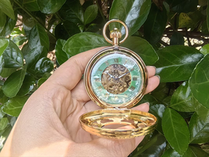 Reloj de Bolsillo Mecánico de Latón Antiguo, Diseño Esqueleto Redondo, Color Dorado, 50 mm, para Regalo - Product Image 5