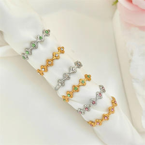 Flower Diamond Open <b>Ring</b> <b>Stainless</b> <b>Steel</b> Niche Design <b>Ring</b> Fashionable High-end All-match <b>Ring</b> Jewelry - Product Image 1