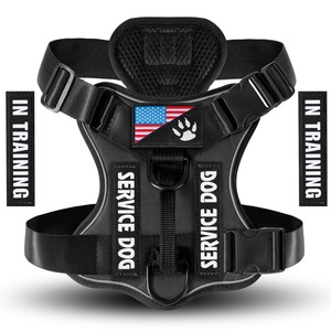 Pink Nylon Service Dog <b>Harness</b> With Adjustable Buckle Closure And In Training Patches For Medium Dogs - Product Image 3