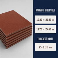 Panneau d'isolation électrique en feuille phénolique, 2 à 100 mm, marron/noir, 1020x2020 mm, 1220x2440 mm, taille personnalisée, vente en gros