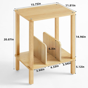 Estante de almacenamiento para CD de bambú, diseño minimalista de varias capas para sala de estar, muebles para el hogar, independiente, no requiere montaje - Product Image 4