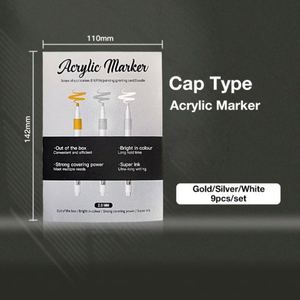 White Silver Gold Durable Plastic Art Markers Set Medium Reversible Tips for Fabric Acrylic Paint-Paint <b>Pens</b> - Product Image 3