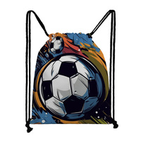 Sac à dos pliable en nylon et polyester imperméable, sac cadeau à cordon pour les fans de football et de la Coupe du Monde, idéal pour les équipes sportives
