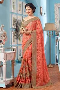 Self Designed Party Wear Saree brodé en soie de créateur avec chemisier Apparelgarment - Product Image 4