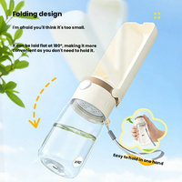 Bouteille d'eau pliable et réglable 2-en-1 pour chien, anti-fuite, en PP de qualité alimentaire, ultra-légère et portable pour la promenade