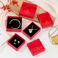 Boîte à collier en carton écologique A1 avec nœud rouge, emballage de luxe pour grand collier, boîte cadeau pour bijoux disponible