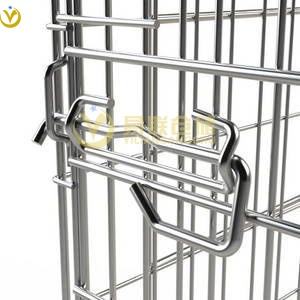 Boîte de rangement en fil d'acier <span class=keywords><strong>Cage</strong></span> à papillon avec roues Cages de stockage empilables en entrepôt - Product Image 3